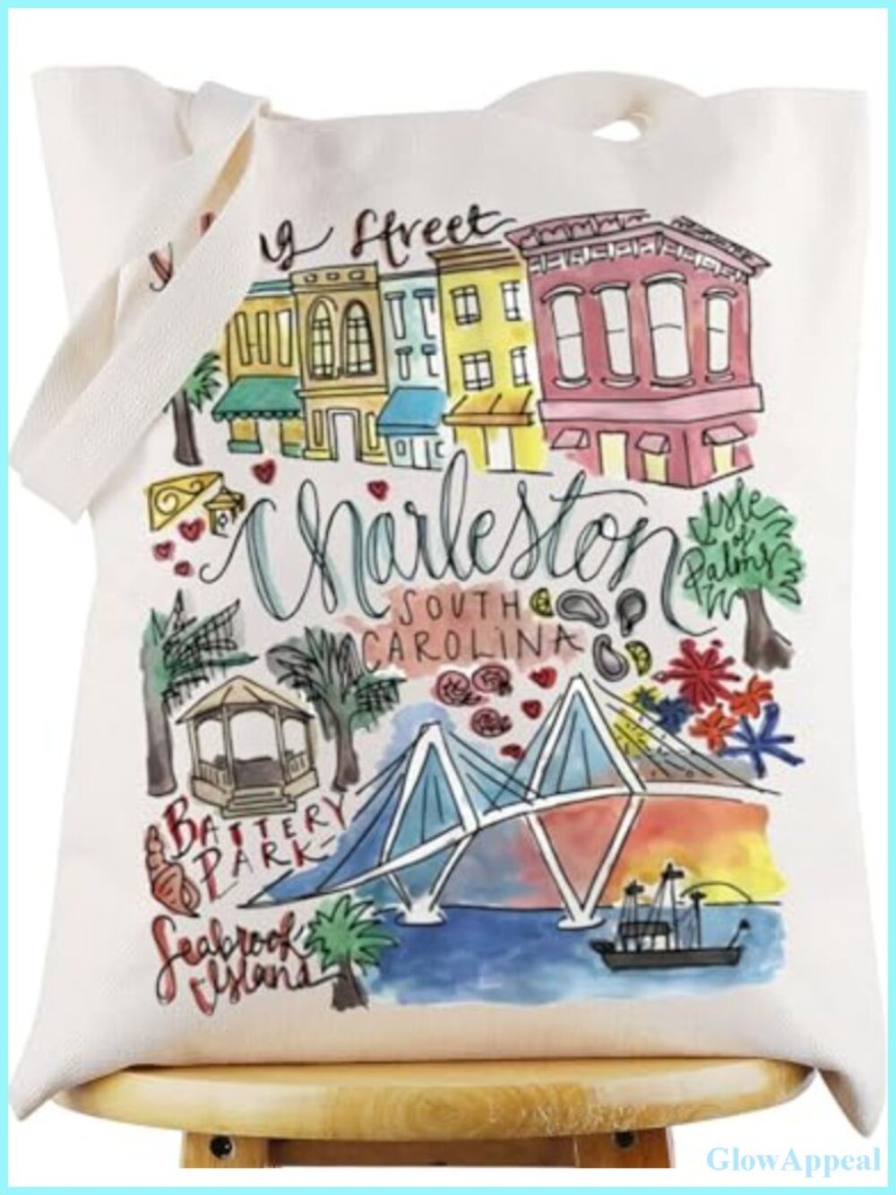 Waterproof Canvas Travel Tote Bag Souvenir Gift Reusable Shopping